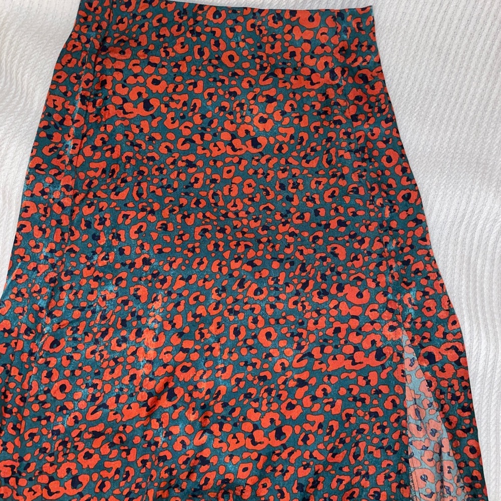 Nasty gal leopard silk skirt